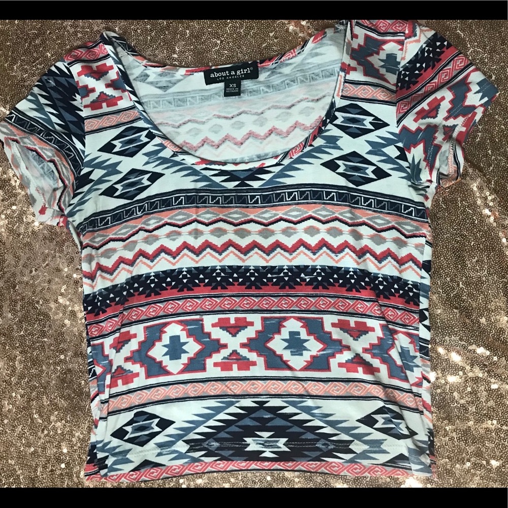 Aztec print crop top